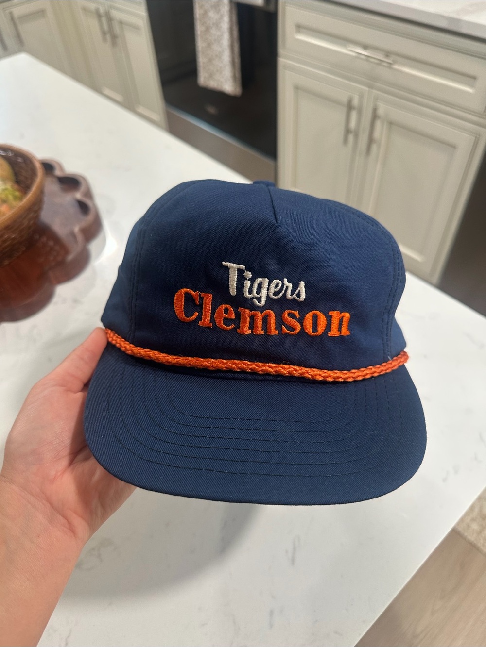 Vintage Clemson Tigers Navy Cap with Orange Rope
